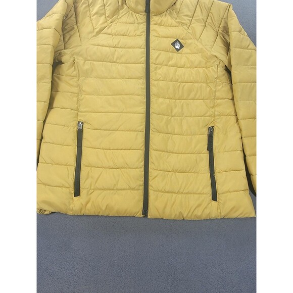 Alaskan Hard Gear Jacket Mens Medium Yellow Quilted Puffer Full Zip Outdoor Warm - Picture 5 of 13